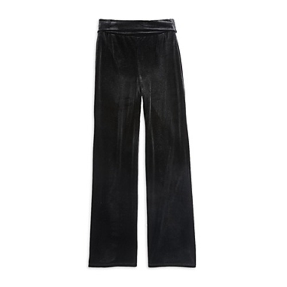 Aqua Girls' Velvet Fold Over Pants Big‎ Girls - Black - Size M (9-10)
